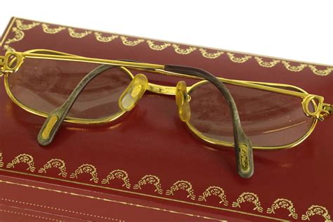 gold frame cartier glasses|authentic cartier eyeglasses frames.